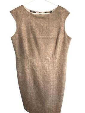 Brooks Brothers Women's Lined Dress Sz 12 Brown Plaid Knee Length Sheath Career